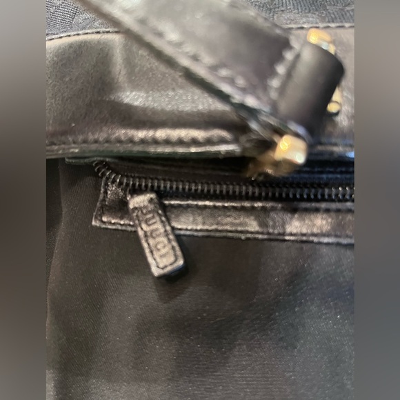 Gucci GG Black Canvas Tote with Horsebit Gold Tone Detail - Picture 13 of 15